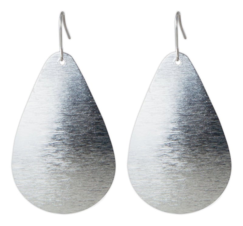 SPUNKYsoul Brushed Silver Teardrop Earring (Silver) SPUNKYsoul - Image 1